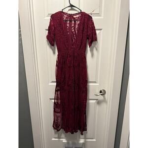 Honey Punch Small Maxi Lace Purple Dress